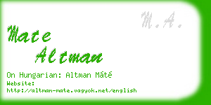 mate altman business card